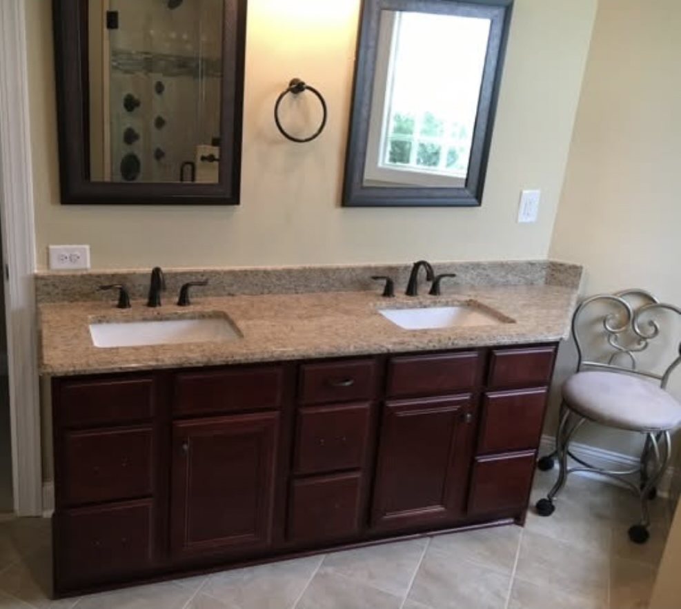 Double vanity installed by JJ's Plumbing Y2K